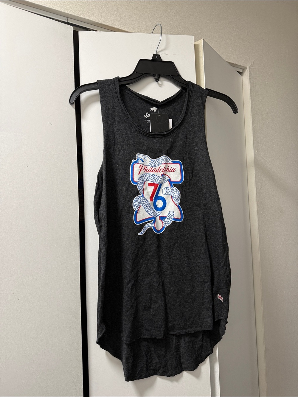 Philadelphia 76ers Youth Black Tank Top with Snake Logo